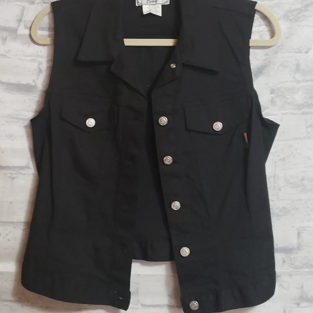 Black Denim Vest - M - Picture 6 of 7